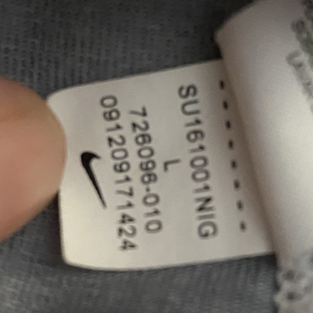Nike Leggings Women sz L Swoosh Logo Stretch Athletic Gray Pattern - Picture 9 of 10